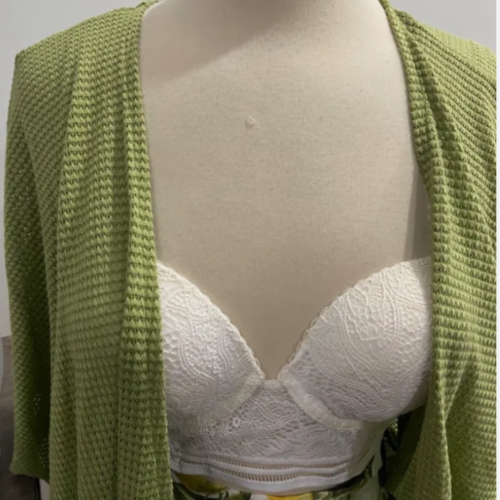 G by Giuliana open knit topper (sz S) Green